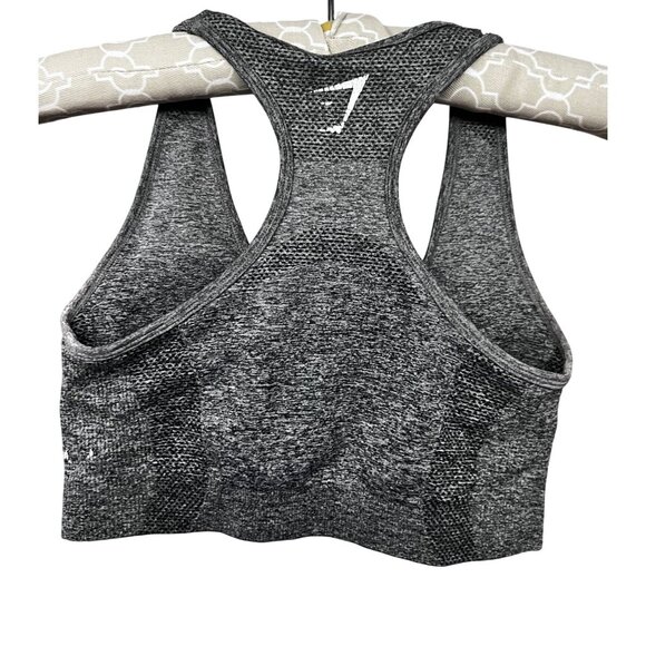 Gymshark Padded Sports Bra Heather Gray Small Stretch Moisture Wicking - Picture 2 of 4